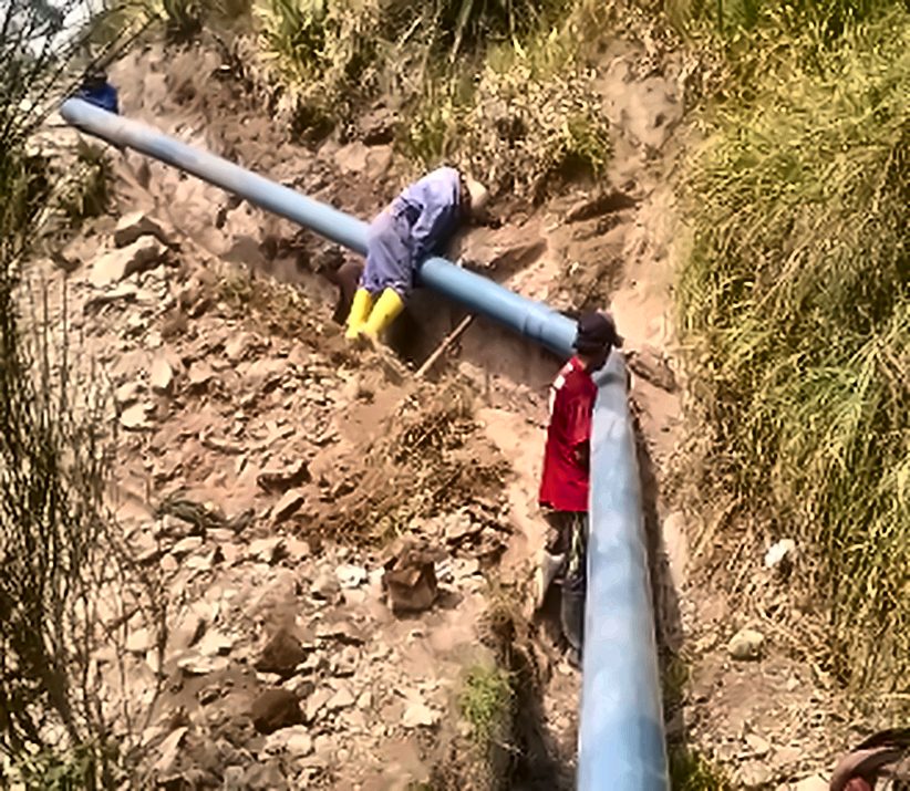 Tubería de descarga, García Moreno